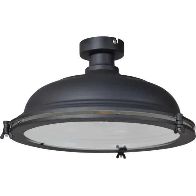 Urban Interiors Bronx Plafondlamp Zwart - Glasplaat - Ø42