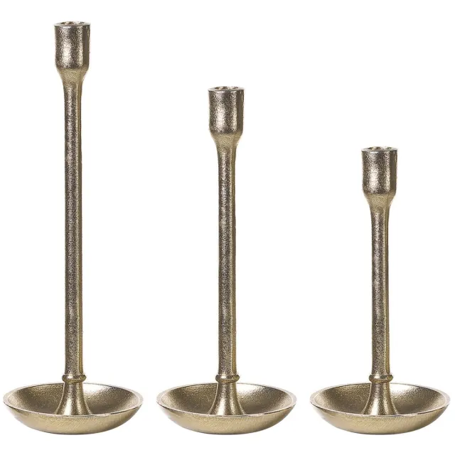 Beliani LIWUNG - Kandelaar set van 3 - Goud - Aluminium