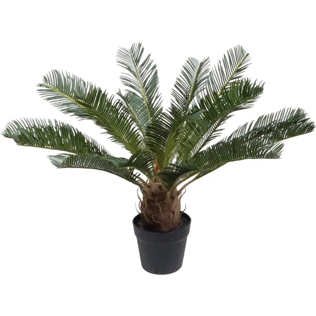 Kopu Kunstplant Cycaspalm 60 cm in zwarte pot - 18 varens - Nepplant Groen
