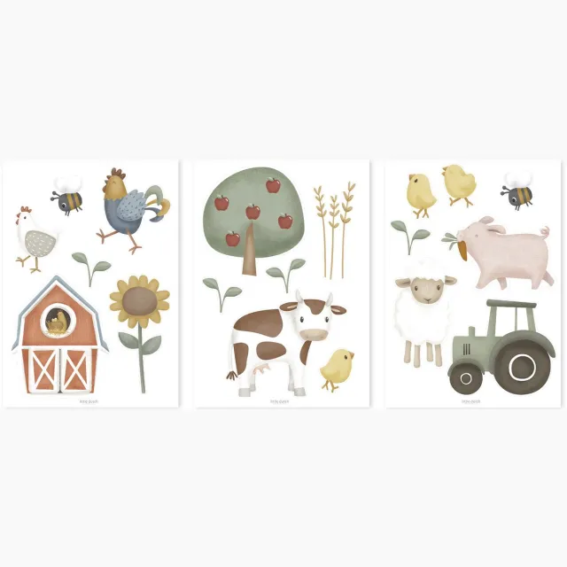 Little Dutch Little Farm Muurstickers - 42x30cm - Dieren en Boerderij Multicolor