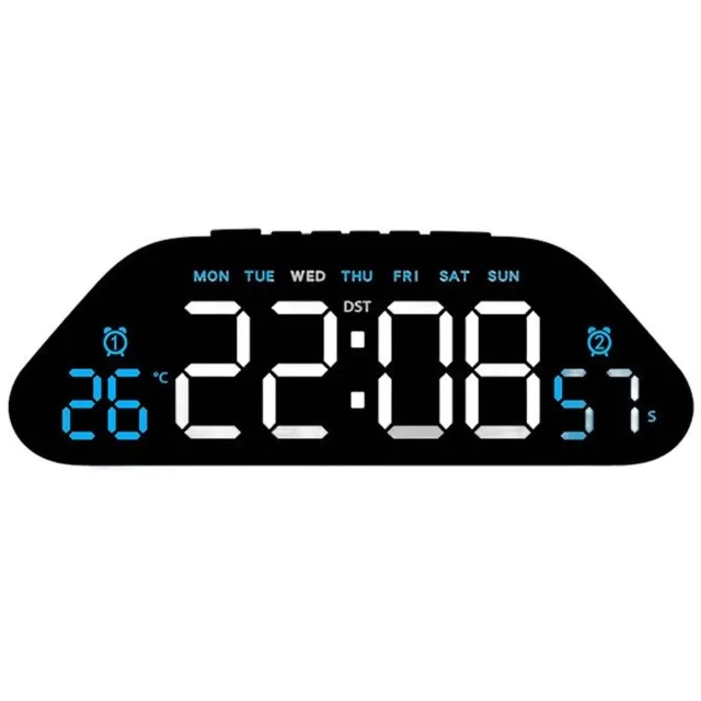 Currero Wekkerradio Op Netstroom - Digitale Klokradio - Met Projectie - Grote Cijfers - Senioren - Dubbel Alarm - Snooze - Blauw