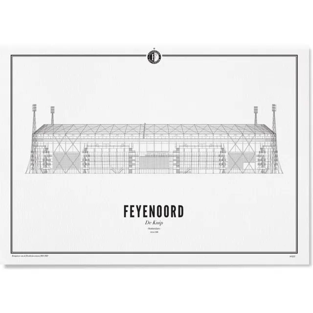 Wijck Feyenoord De Kuip - Kampioens-editie 2022-2023 (30x40) Wit