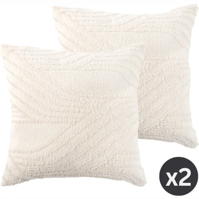 Tiseco Sierkussen (Gevuld) EVERLY -SET/2 - Pluizig - Woonkamer, ivoor IVORY