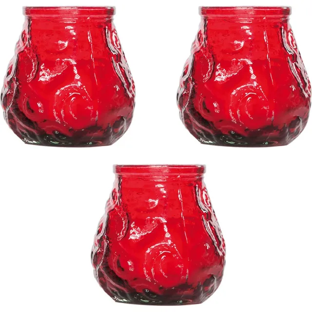 Cosy & Trendy mini lowboy tafelkaars - 3x - rood - 17 Branduren - 7 cm