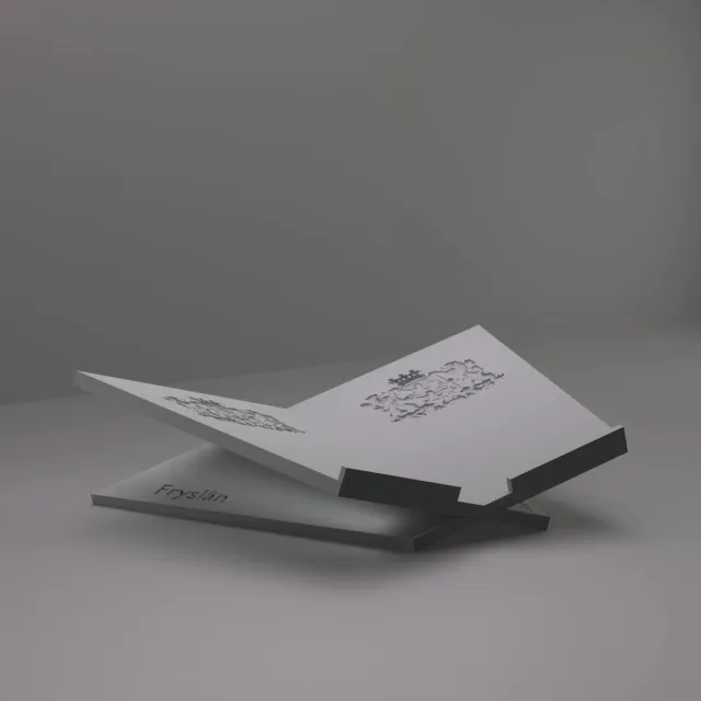 3d-gezellig Grote Boekenstandaard Fryslan - Boekensteun - Boekenhouder - Book Holder - 46*31*12 cm - Grijs - 100% gerecycled PLA (bioplastic)