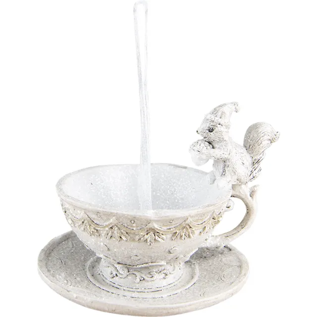 Clayre & Eef Hangers 7 cm Wit Kunststof Kersthangers