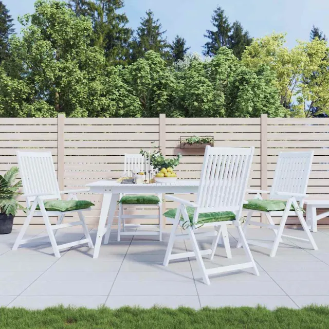 vidaXL Stoelkussens 4 st bladpatroon 40x40x7 cm stof Groen