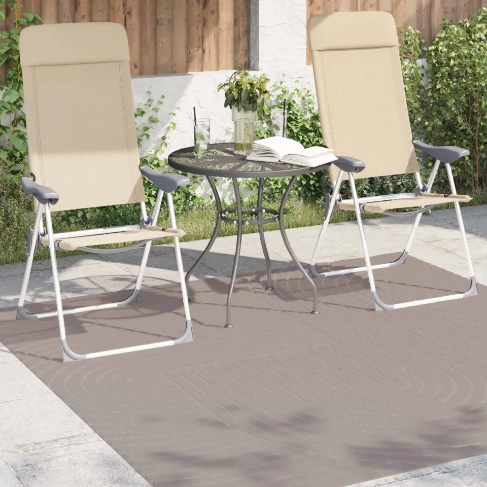 vidaXL Binnen- en buitentapijt PALMERAS Beige 120 x 120 cm Polyester, foto 2