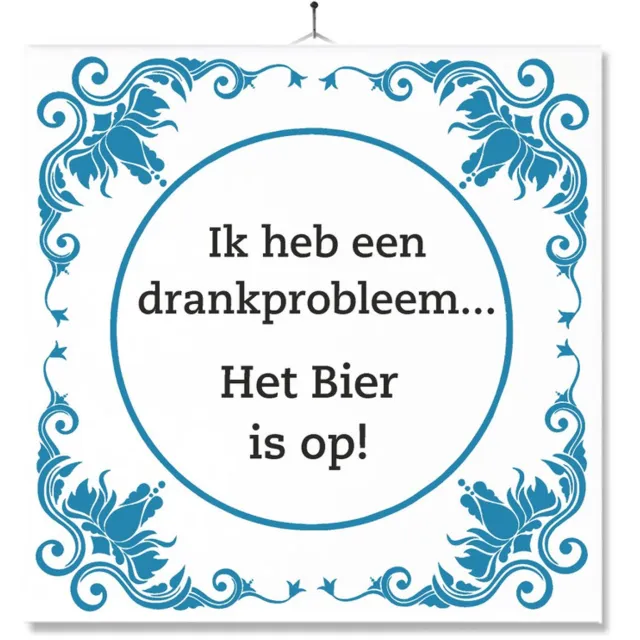 MC Living Tegel Met Opdruk | Grappig | Humor | Verjaardag kado | Ik heb een drankprobleem… Het bier is op! Multi-Color