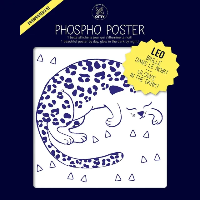 OMY GLOW IN THE DARK POSTER - LEOPARD wit
