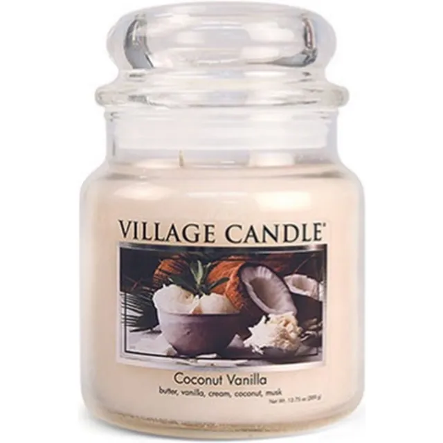 village candle Medium Jar Coconut Vanilla Creme