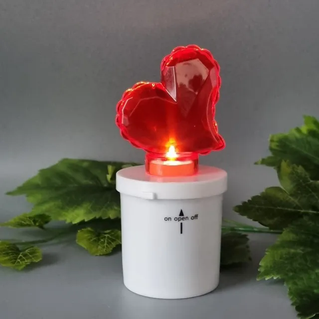 Herdenkingslichjtjes Led kaars - Hart - Rood - 120 branddagen - Incl batterij - Flikkerend led - Grafdecoratie