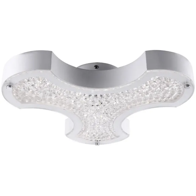 Globo Lighting Plafondlamp Woonkamerlamp Slaapkamerlamp Eetkamerlamp Ganglamp, metaalglas kristallen wit, LED 12W 1020Lm 4000K neutraal wit, L 37 cm
