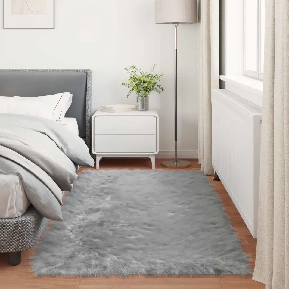 vidaXL Tapijt van imitatie TAFALLA Grijs 100 x 200 cm Polyester, foto 3