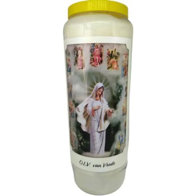 noveenkaars OLV van Vrede - Noveenkaars - 9 dagen brander (5 stuks) Wit