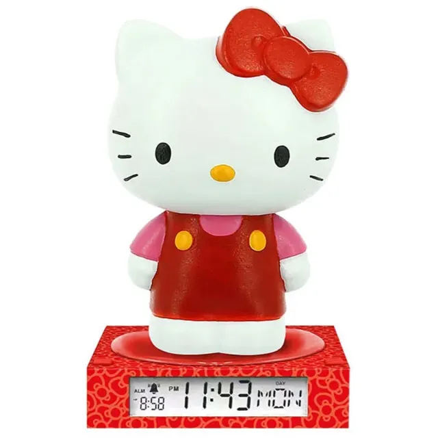 Hello Kitty Hallo Kat Rode 3D nachtlamp en wekker Multicolor