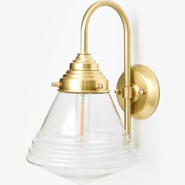 Coloured by Art Wandlamp Luxe School Small Helder Meander Messing - Art Deco Trade
