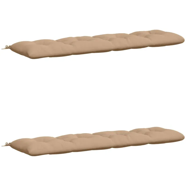 vidaXL Bankkussens - VIANEN - 2 - st - 100% - Polyester - Zand - 190 - x - 50 - x - 12 - cm