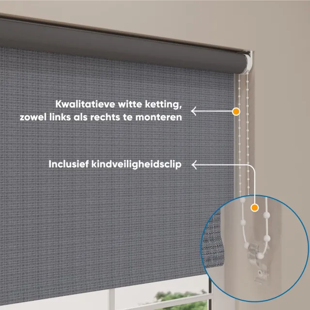 DTCH Rolgordijn Easy Blended - Verduisterend - Steel Grey - 120 x 190