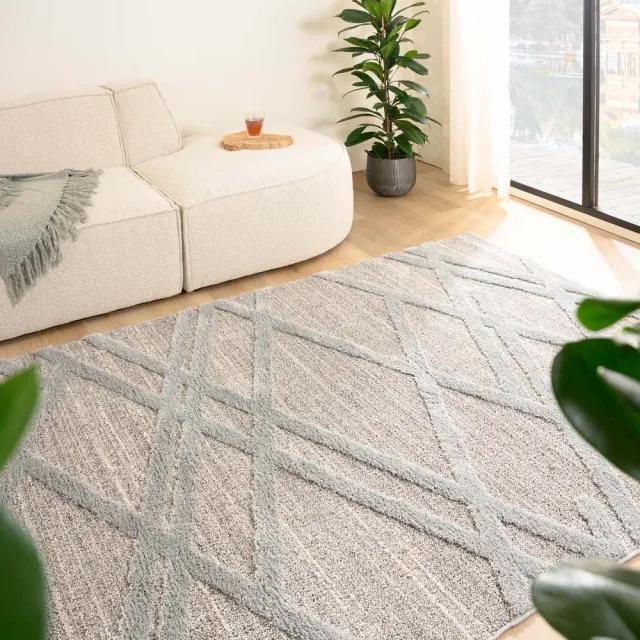 Tapeso Scandinavisch vloerkleed - Fjord Drom grijs 140x200