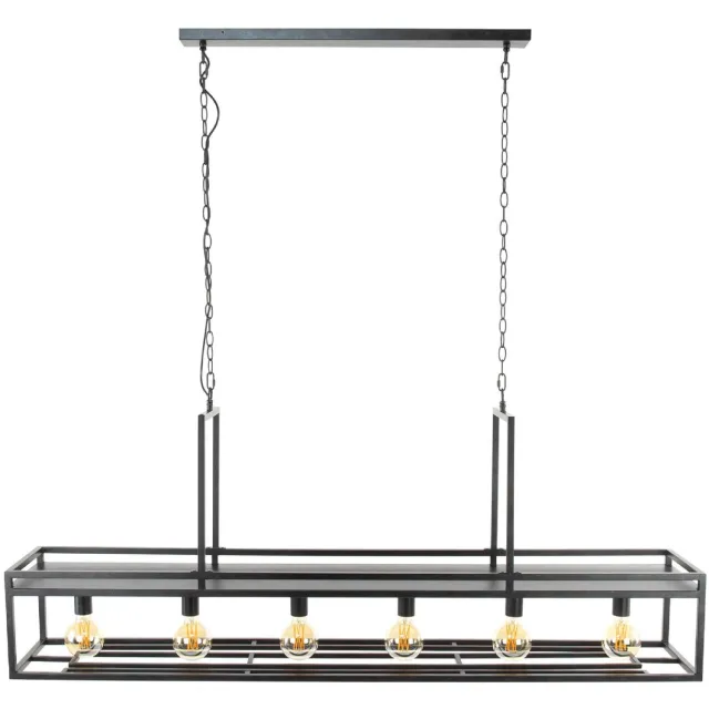 Nest of Nora Hanglamp Mivo - 6-lichts voor boven eettafel - Charcoal Donkergrijs