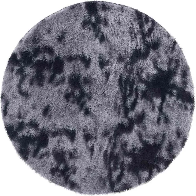 vidaXL Hoogpolig - vloerkleed - NAVARRA - cm - polyester - donkergrijs