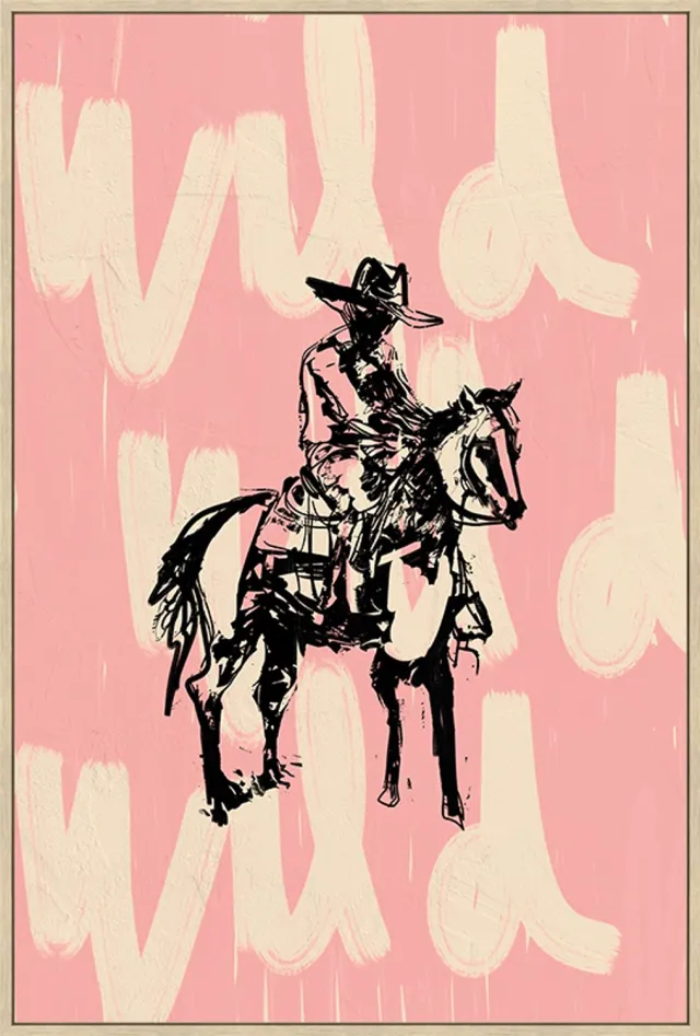 homebound by ky Schilderij cowboy Roze