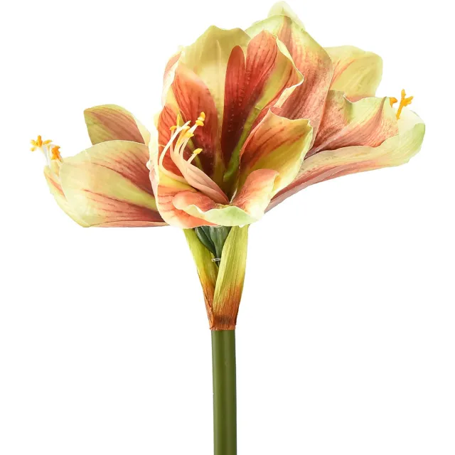 Viana Kunstamaryllisbloem in roze en geel - 66 cm - ideaal cadeau-idee en st