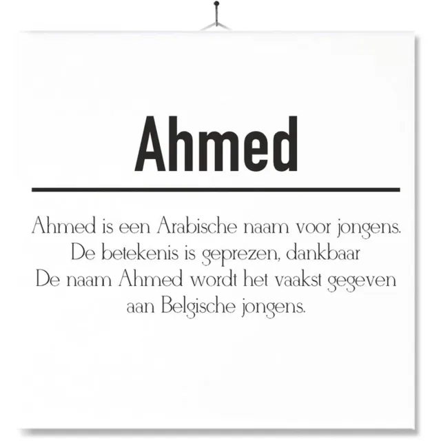 MC Living Tegel Met Opdruk | Betekenis | Kado | Cadeau | Met Naam - Ahmed Multi-Color