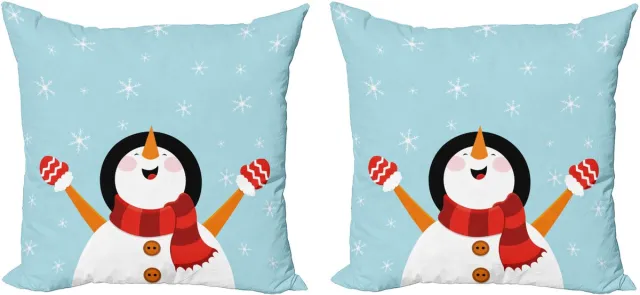 New Bed Kerstmis Kerstman Sneeuwvlokken Vreugde Decoratieve Sierkussenhoes Set van 4 voor Bank Slaapkamer Woonkamer, 51cm x 51cm Gedrukte Kussenhoes Veelkleurig
