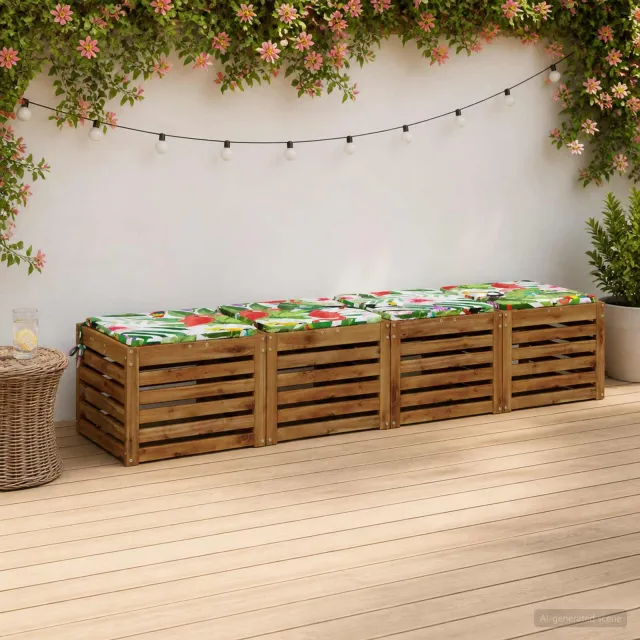 vidaXL Zitkussens SOEST 4 st 100% Polyester Meerkleurig 40 x 40 x 3 cm