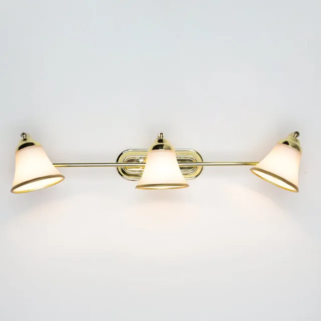 Licht Erlebnisse Licht-Erlebnisse - Grando - Wandlamp - E14 - van - Metaal glas - in - goud wit goud|wit