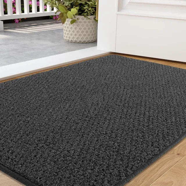 Ibenzoa Fraaie en Functionele Deurmat voor Binnen en Buiten met Antislip en Wasbare Eigenschappen, Grijs