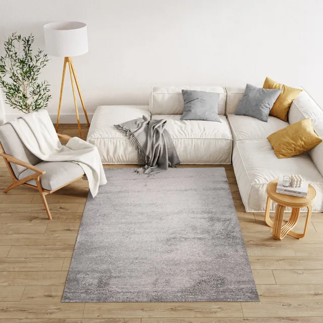 Tapiso Evra Vloerkleed Hoogpolig Binnenkleed Slaapkamer Tapijt Grijs 1