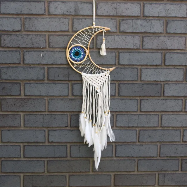 Ancient Wisdom Macramé Dromenvanger - Bescherming - Maan - 21x1x21x68cm Multicolor