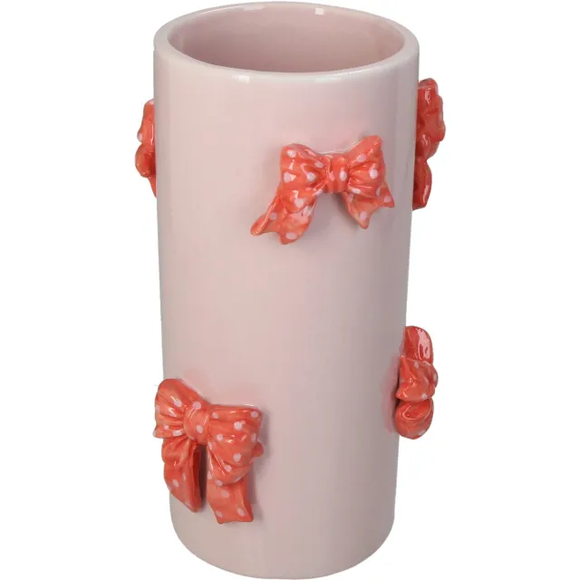 HD Collection Vaas Strik Aardewerk 13x13x22.5cm Pink