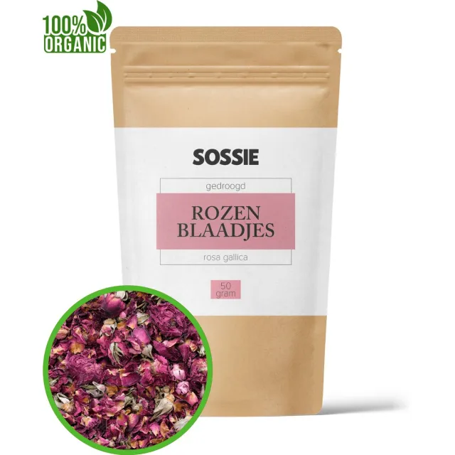 Sossie Gedroogde Rozenblaadjes 50g – Sterk Geurend – Voor Thee, Bad & Potpourri Rood
