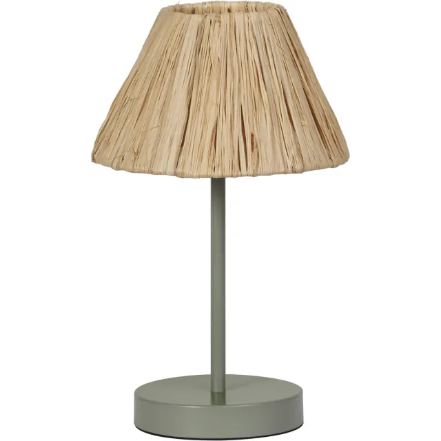 Osram Decor Raffia groen-bruine tafellamp van raffia en metaal, E27, diameter 200 mm, duurzaam dankzij vervangbare lichtbron, eenvoudige montage Bruin|Groen
