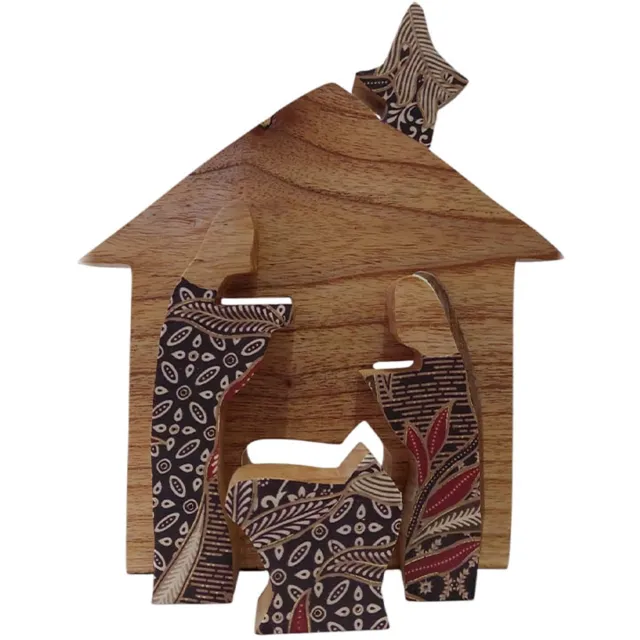 Madat Floz Design moderne kerststal - houten kerstgroep - losse figuren - combi hout en stof - handgemaakt en fairtrade