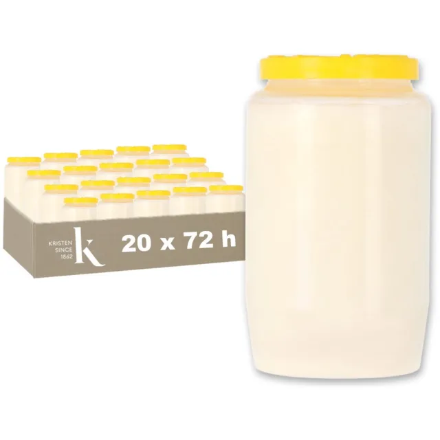 Kristen Kaars 3 Dagen Wit – Kaarsen – 20 Stuks – Herdenkingslicht – Grafkaars – Brandduur 72 Uur – Voor Binnen en Buiten