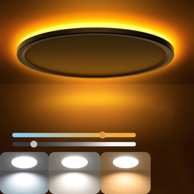 BENALLA 24 W Vlakke LED-Plafondlamp - Dimbaar Met Afstandsbediening - Plafondlampen Voor Slaapkamer En Keuken - 3 Kleurtemperaturen Wit