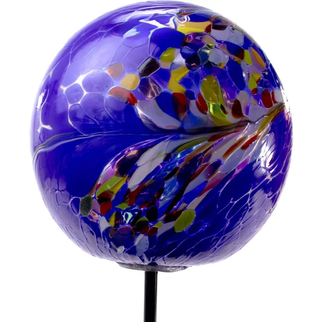Loranto Tuindecoratie Bol Blauw - Tuin decoratie - Glas Tuindeco