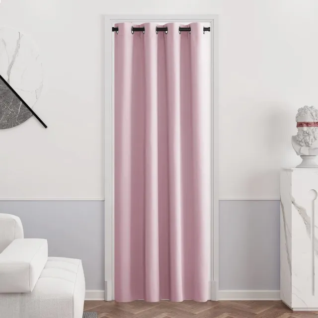Ibenzoa Geluids- en Lichtwerende Verduisteringsgordijnen met Ringen voor Huis en Kantoor roze