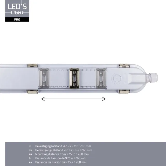 LED's Light Pro LED TL Armatuur met LED Strip – 150cm 39W 7020lm – Instelbaar Vermogen en 3 Lichtkleuren 3000K 4000K 6500K – Waterdicht IP65 Slagvast IK08 – Werkplaats Verlichting Geen Kleur