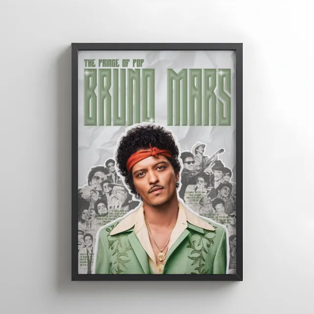 Lxry S.G.C Bruno Mars poster groen