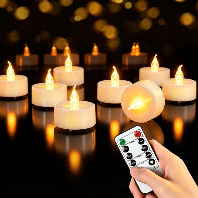 Warmara Theelichtjes op Batterijen - LED Theelichtjes - Kaarsjes - Wit - 4cm x 4cm x 5cm
