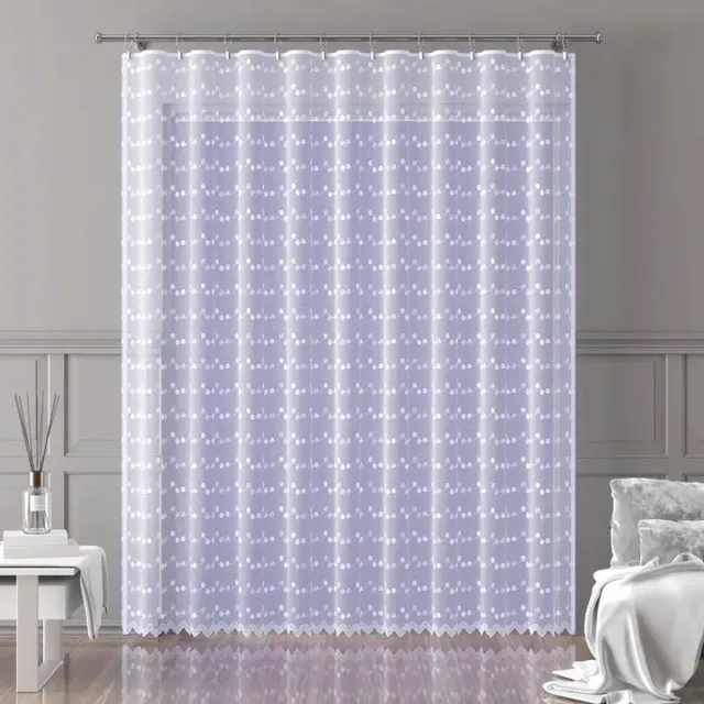 Wisan Werta jacquard vitrage Gordijn 300x 250 cm - Curtains - hoogwaardig jacquardgordijn- wit- 300 x 250 cm