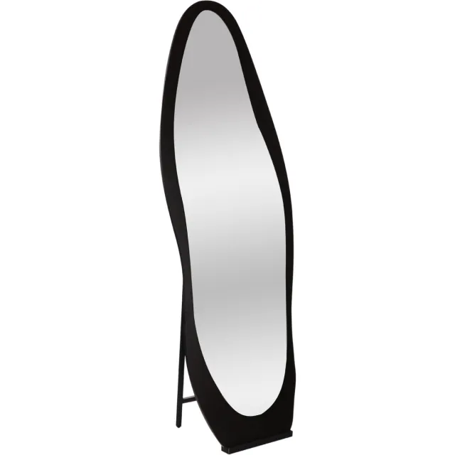 SensaHome Asymmetrische Staande Spiegel – Houten Frame – 160x55 cm – Zwart