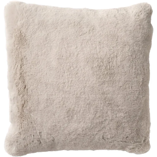 Dutch Decor ZAYA - Sierkussen 45x45 cm - bontlook - effen kleur - Pumice Stone - beige - Inclusief binnenkussen - Luxe kussens voor woonkamer & bank