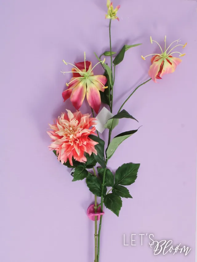 Joeff Let's Bloøm | Joeff | MUUSS | Modulaire wandhouder voor kunstbloemen | Roze | Wanddecoratie | Bloemenhouder | Zijdebloemen aan de muur | Kunstbloemen houder